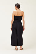 Load image into Gallery viewer, Chrissy Tie Front Gauze Strapless Jumpsuit - Black
