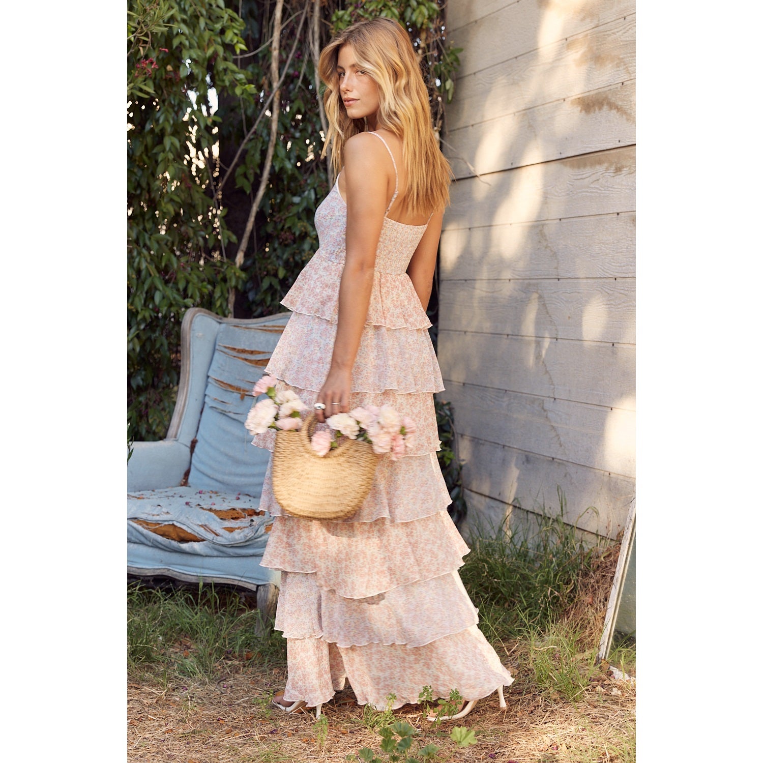 Alyssa Floral Tiered Maxi Dress - Pastel Multi Alyssa Floral Tiered Maxi Dress - Pastel Multi