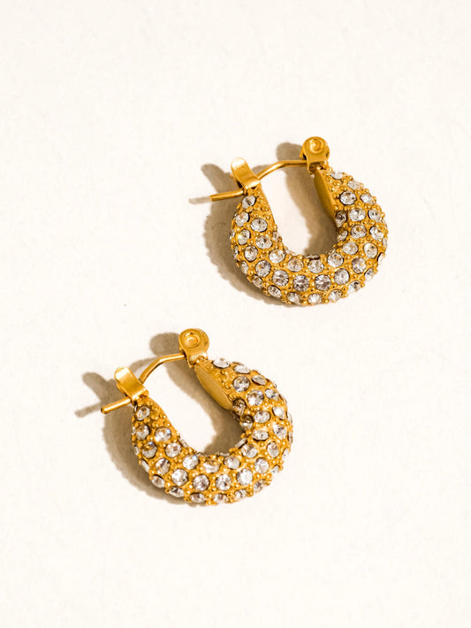 Amira Glam CZ Hoop Earrings