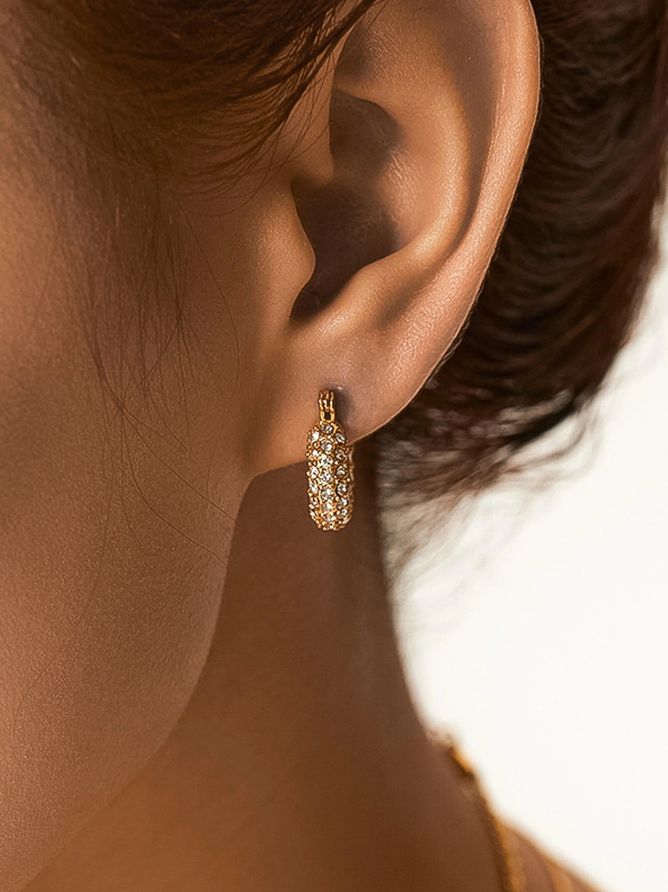 Amira Glam CZ Hoop Earrings
