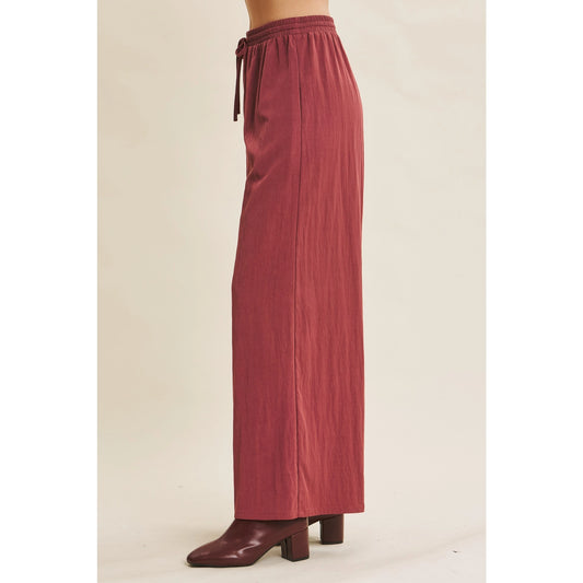 Angela Wide Leg Pants - Dark Raspberry