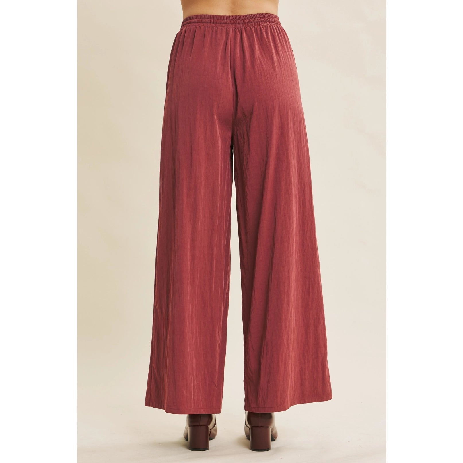 Angela Wide Leg Pants - Dark Raspberry