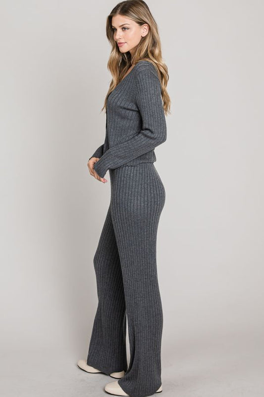 Bailey Ribbed Flared Pants