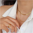 Load image into Gallery viewer, Bella Herringbone Snake Chain Necklace - Gold
