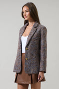 Load image into Gallery viewer, Bethany Tweed Oversized Blazer - Brown/Blue
