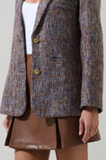 Load image into Gallery viewer, Bethany Tweed Oversized Blazer - Brown/Blue
