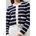 Load image into Gallery viewer, Blair Striped Cropped Cardigan - Navy/Cream
