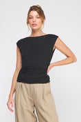 Load image into Gallery viewer, Sophie Boatneck Sleeveless Top - Black

