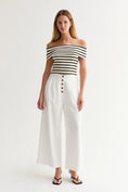 Load image into Gallery viewer, Brenda Striped Off-the-Shoulder Top - Cream/Black
