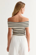 Load image into Gallery viewer, Brenda Striped Off-the-Shoulder Top - Cream/Black
