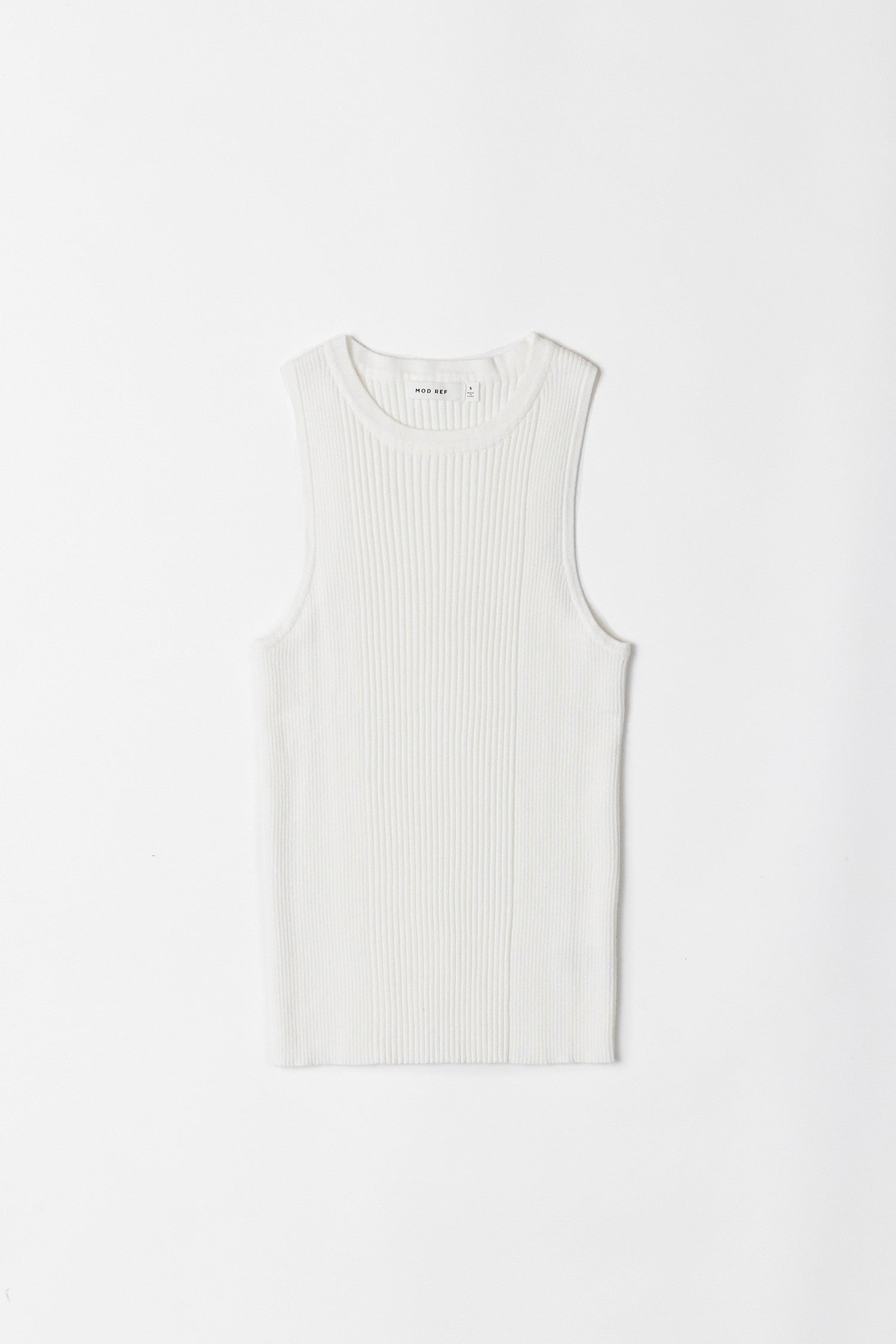 Brielle Ribbed Knit Tank Top - White