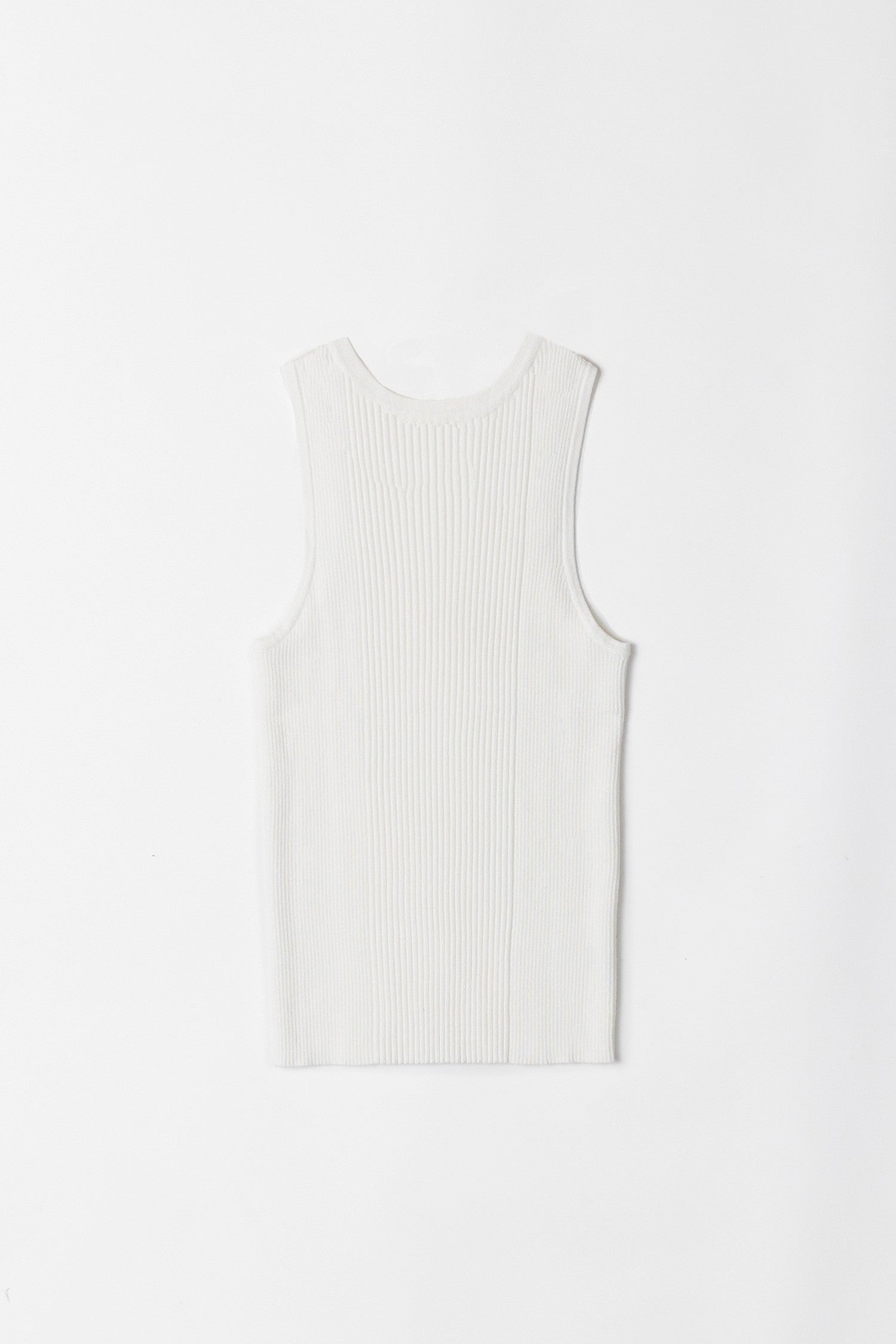 Brielle Ribbed Knit Tank Top - White