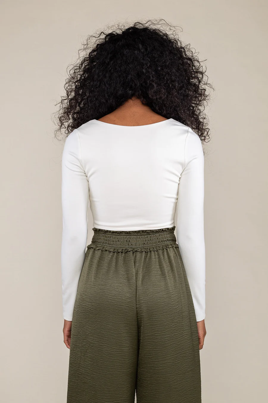 Brooklyn Square Neck Corset Crop Top - Ivory
