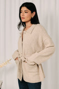 Load image into Gallery viewer, Colbie Button Down Front Tie Knit Cardigan - Oatmeal
