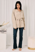 Load image into Gallery viewer, Colbie Button Down Front Tie Knit Cardigan - Oatmeal
