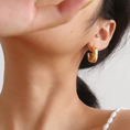 Load image into Gallery viewer, Cara Square Open Hoop Earrings - Gold
