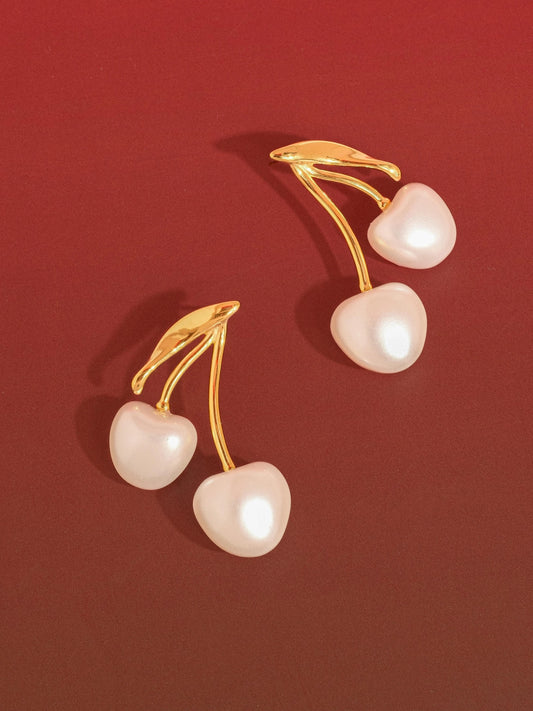 Cera Large Pearl Cherry Earrings