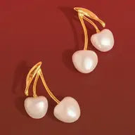 Cera Large Pearl Cherry Earrings