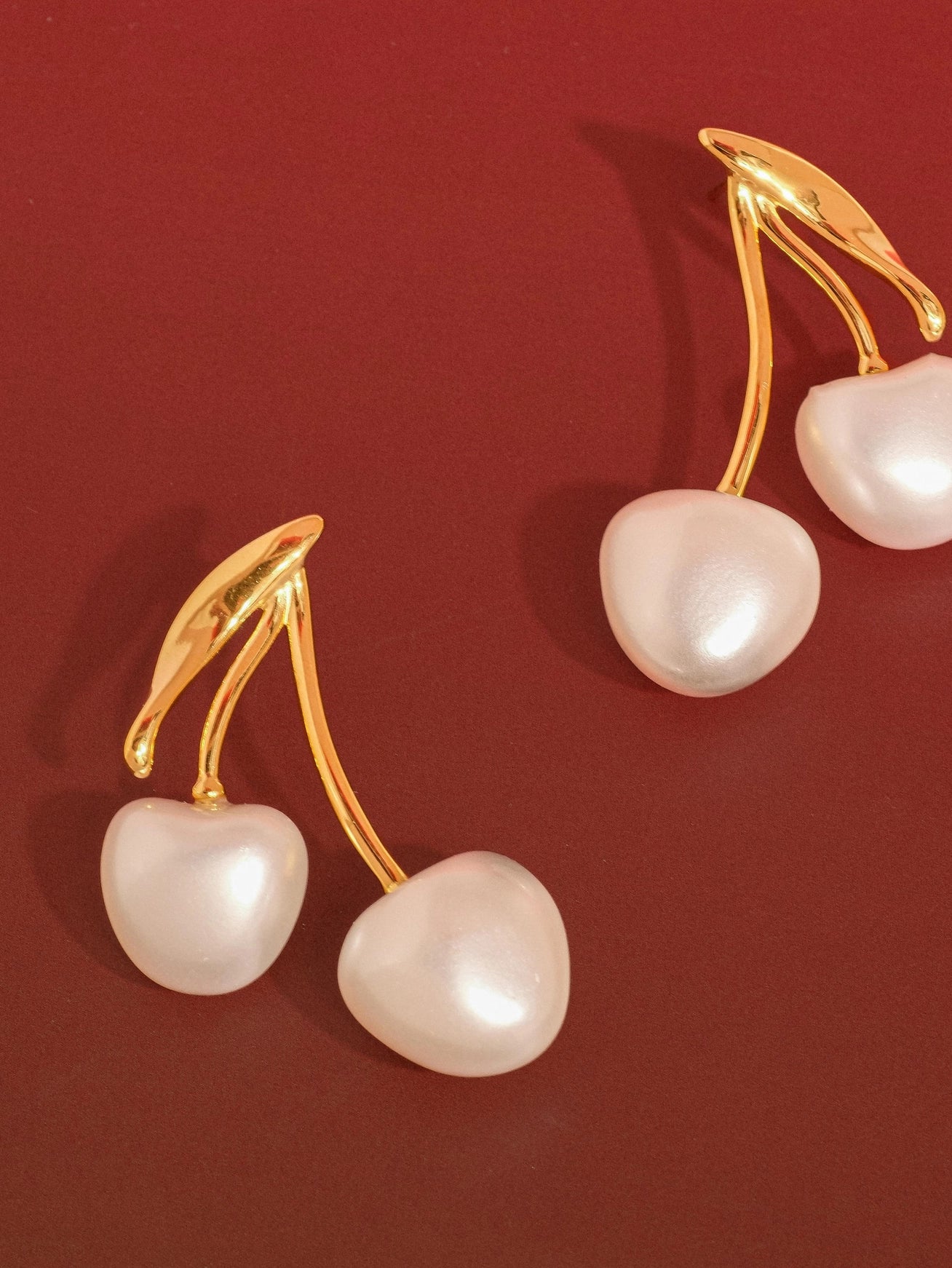 Cera Large Pearl Cherry Earrings