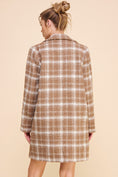 Load image into Gallery viewer, Cher Plaid Boucle Long Coat - Mocha Ivory
