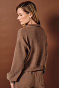 Load image into Gallery viewer, Tatum Collared Half Zip Pullover Top - Mocha
