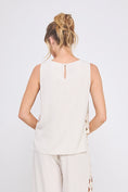 Load image into Gallery viewer, Paloma Crochet Linen Blend Tunic Tank - Natural
