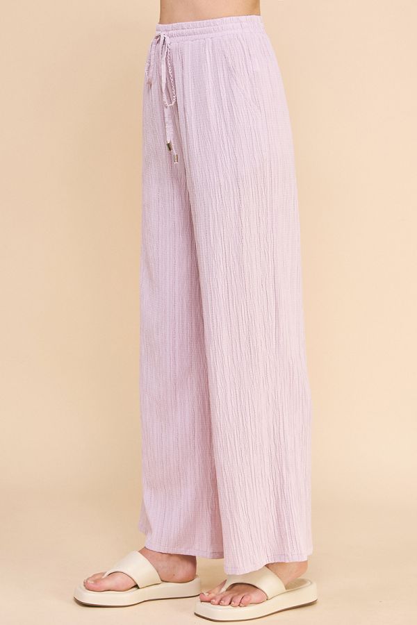 Daphne Woven Tie-Waist Pants - Dusty Lilac