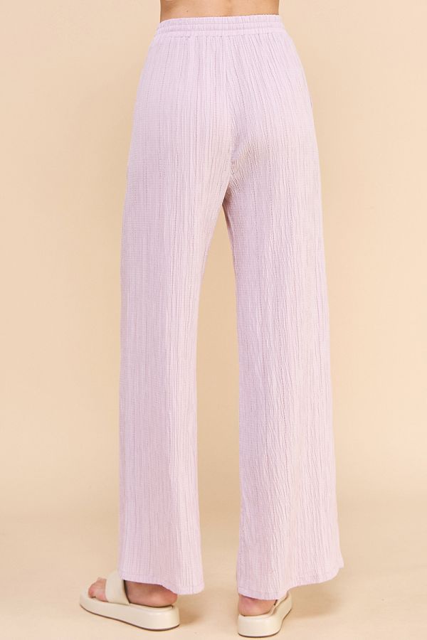 Daphne Woven Tie-Waist Pants - Dusty Lilac