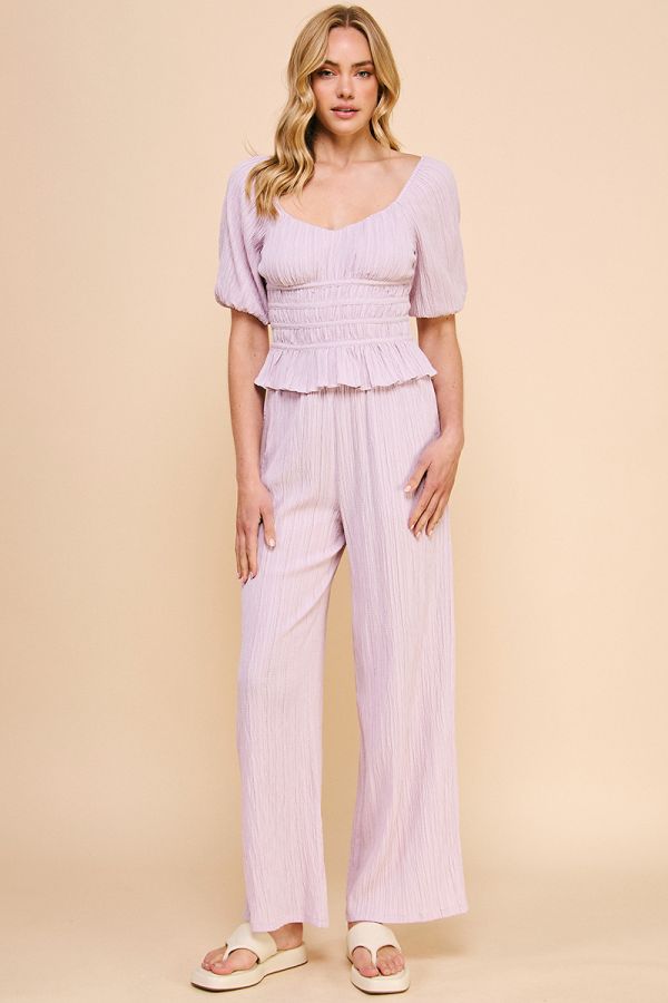 Daphne Woven Tiered Top - Dusty Lilac