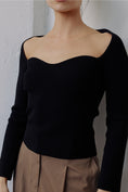 Load image into Gallery viewer, Darcie Sweetheart Long Sleeve Top - Black
