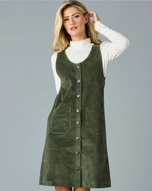 Elizabeth Corduroy Jumper Dress - Ivy