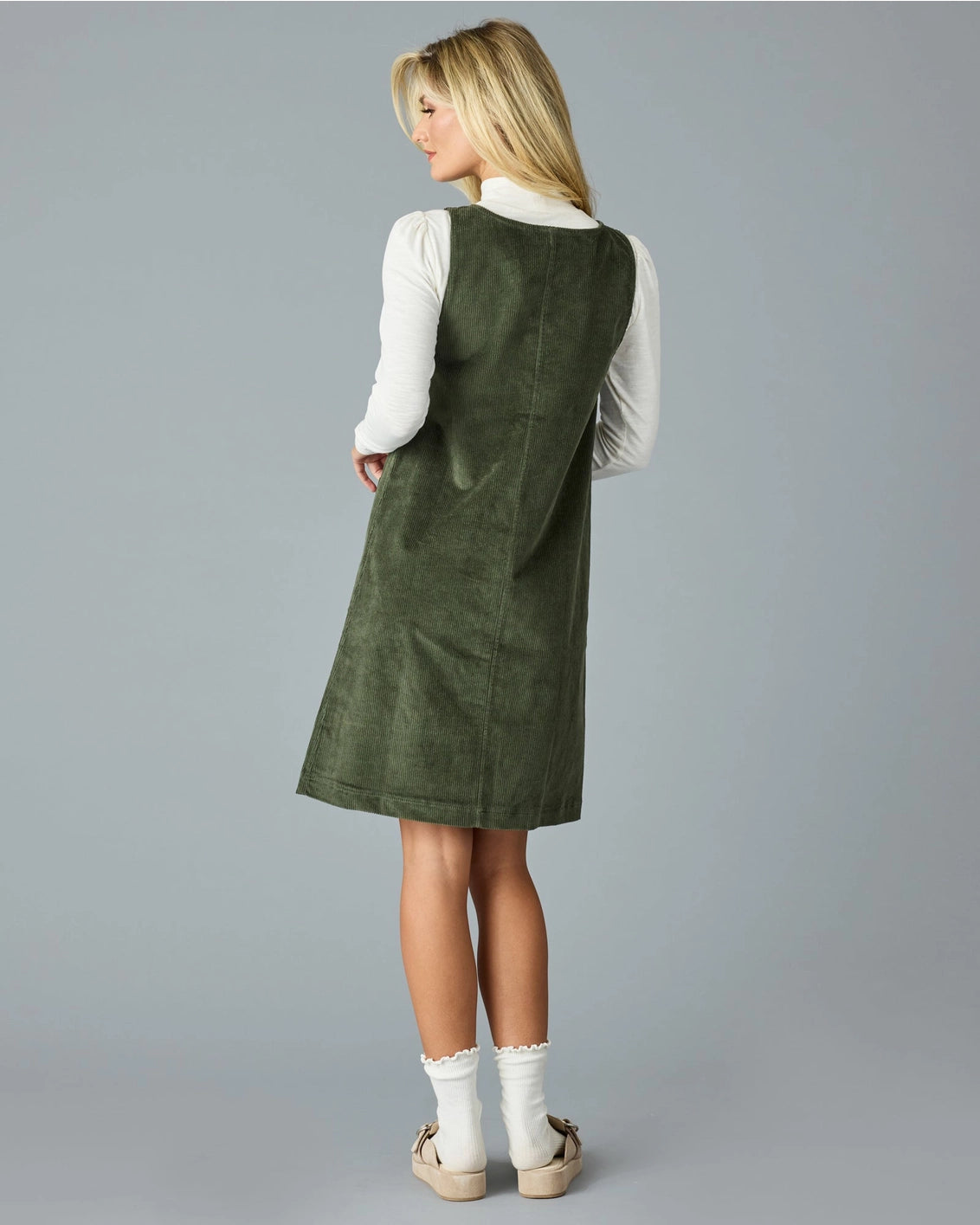 Elizabeth Corduroy Jumper Dress - Ivy