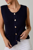 Load image into Gallery viewer, Eve Chunky Button Sweater Vest - Navy
