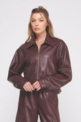 Load image into Gallery viewer, Mora Faux Leather Jacket - Wine
