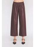 Load image into Gallery viewer, Mora Faux Leather Wide Leg Pants - Wine

