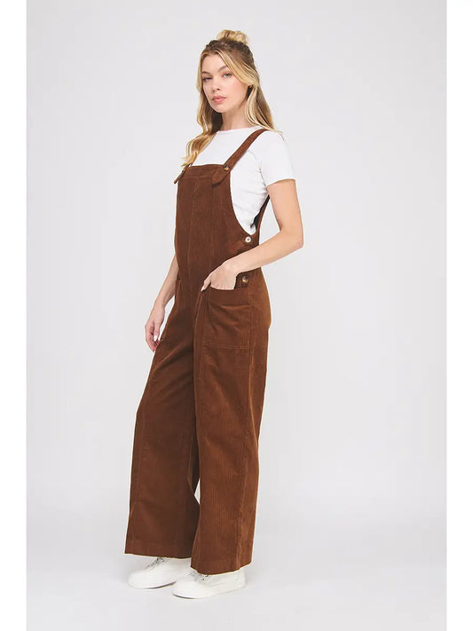 Gaia Corduroy Overalls - Brown