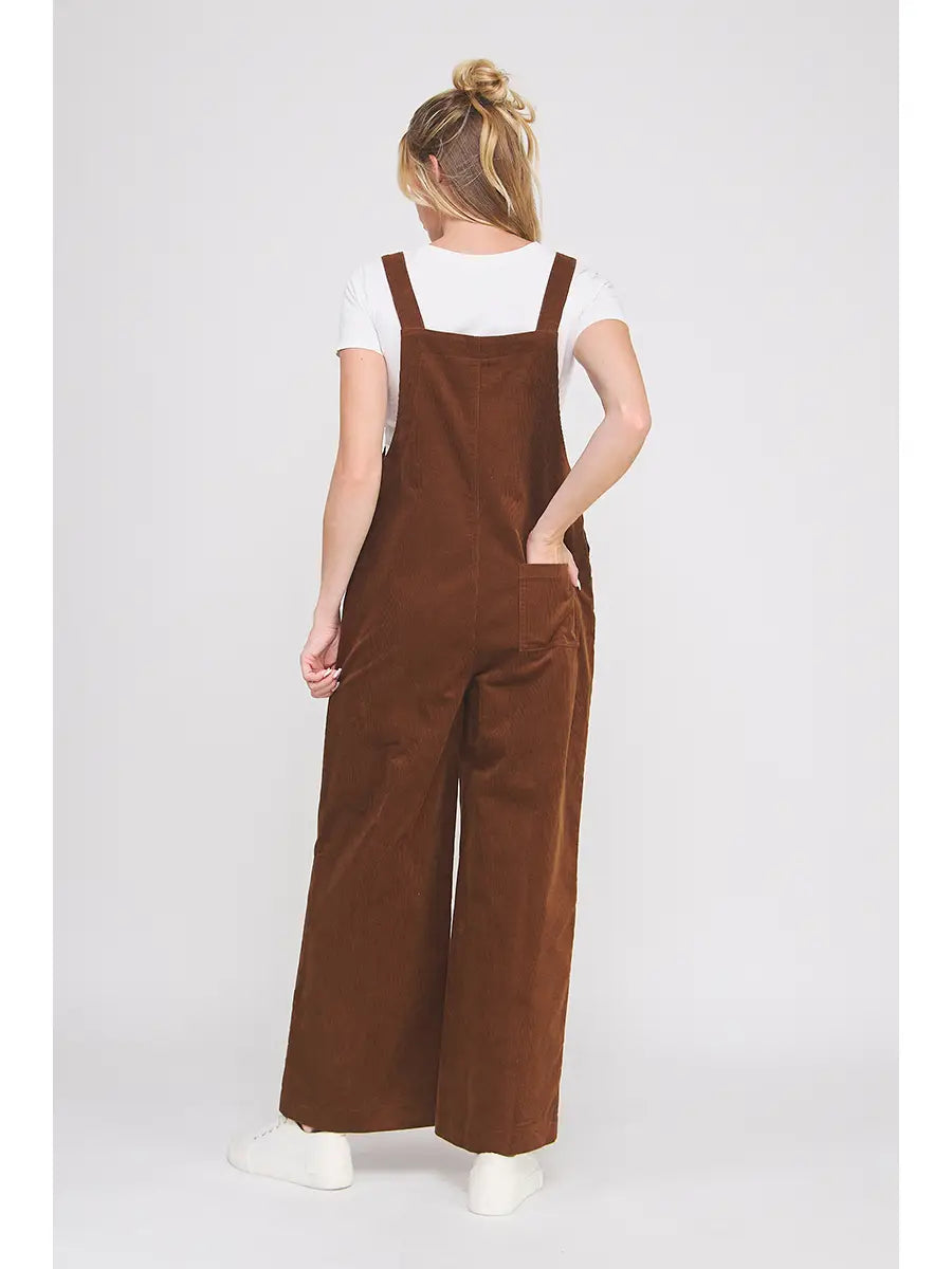 Gaia Corduroy Overalls - Brown