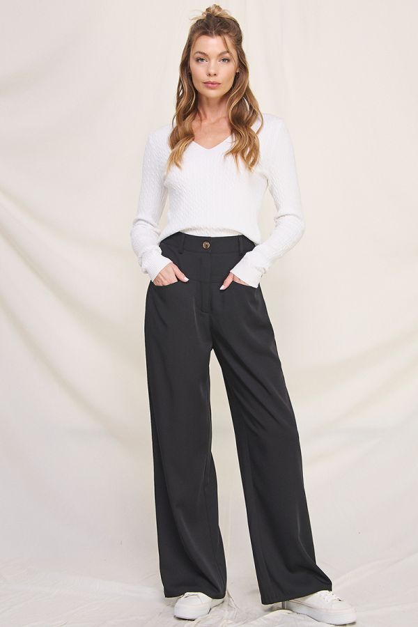 Gelia Girdle High-Waist Twill Pants