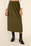 Load image into Gallery viewer, Gia Midi A-Line Pleated Skirt - Olive
