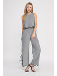 Load image into Gallery viewer, Stevie Gingham Scalloped Tank - Black/White
