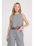 Load image into Gallery viewer, Stevie Gingham Scalloped Tank - Black/White
