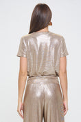 Load image into Gallery viewer, Gloria Metallic Short Sleeve Top - Gold
