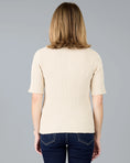 Load image into Gallery viewer, Heather Ribbed Knit Short Sleeve Sweater - Parchment
