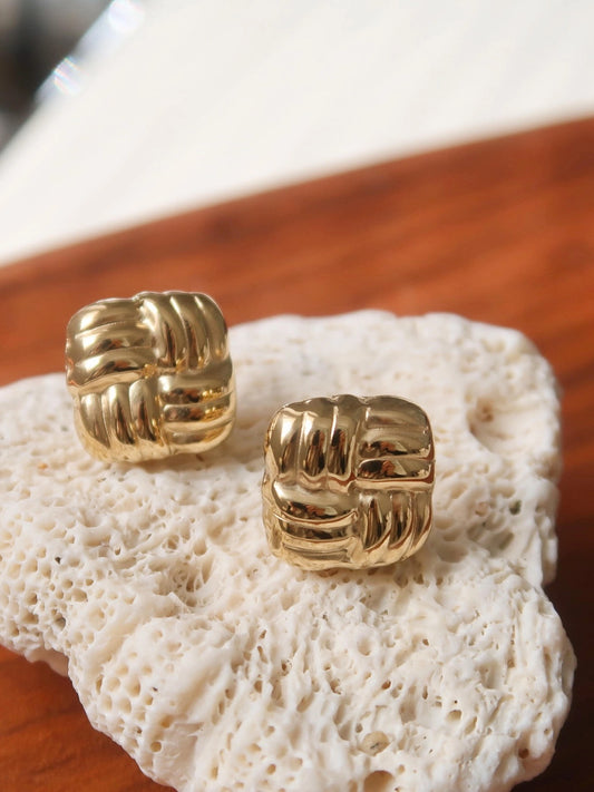 Jane Textured Knot Stud Earrings