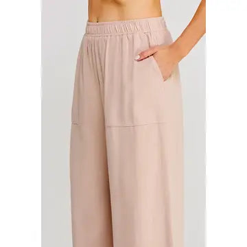 Jinny Scallop Cropped Pants - Almond