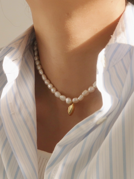 Kaia Freshwater Pearl Charm Necklace