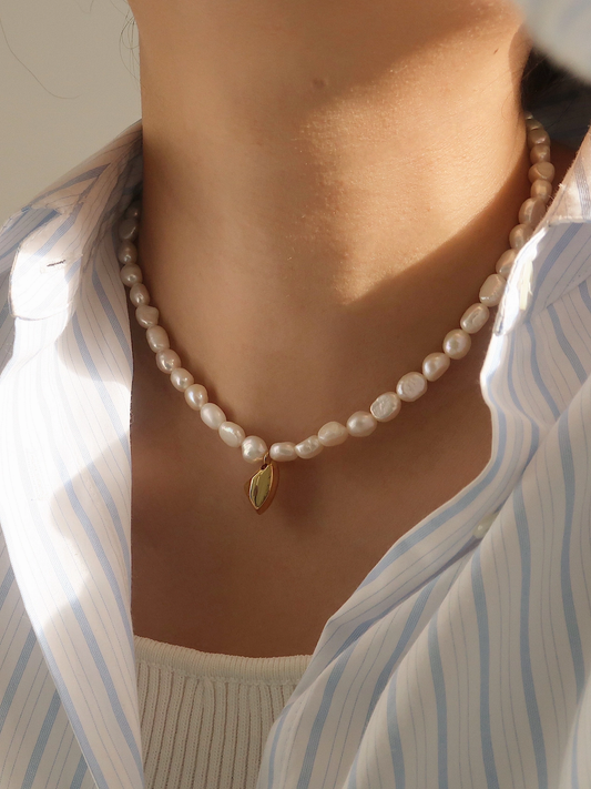 Kaia Freshwater Pearl Charm Necklace