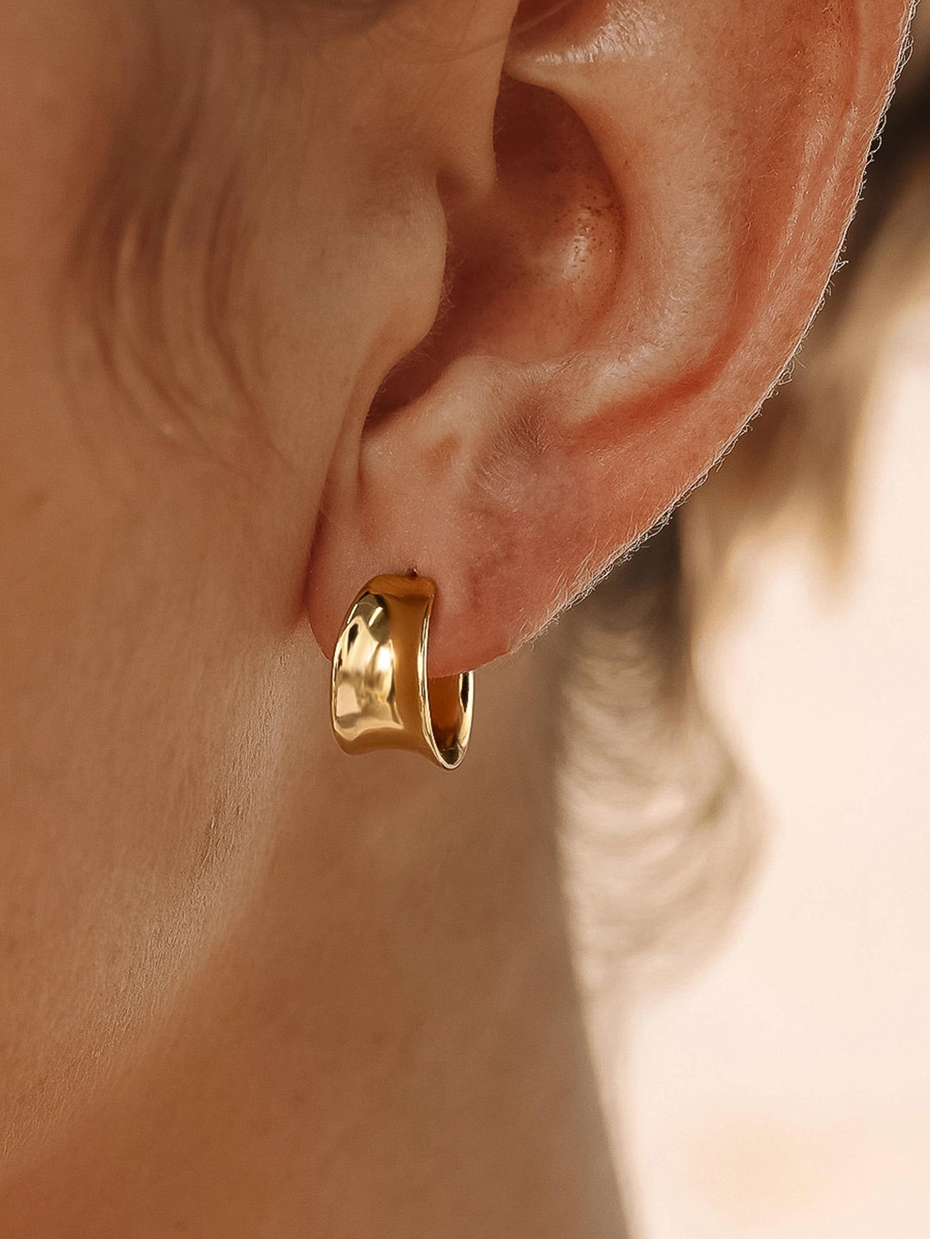 Lipa Wide Dome Hoop Earrings