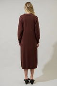 Load image into Gallery viewer, Lisa Collared Maxi Cardigan - Espresso
