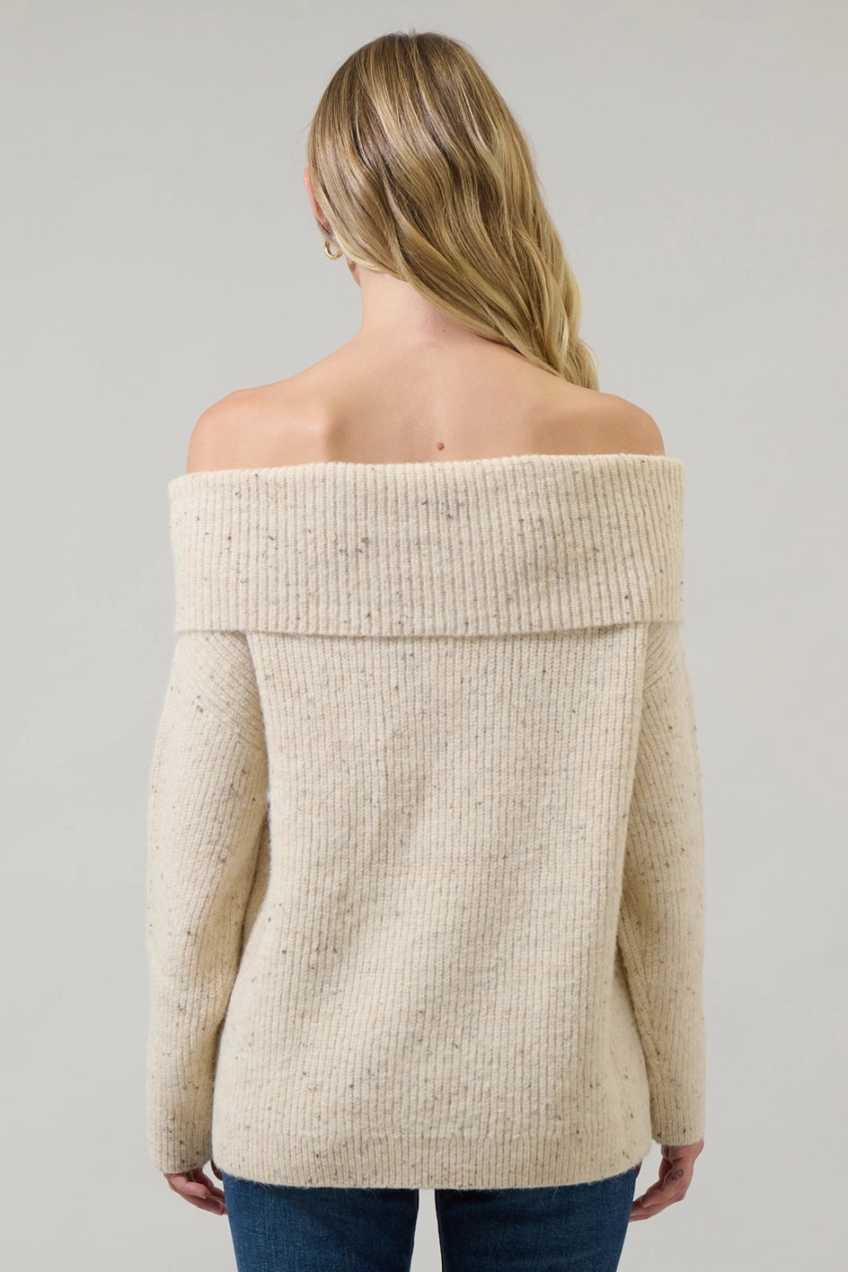 Marice Off the Shoulder Sweater - Oatmeal